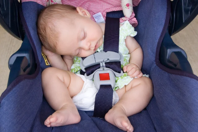 What to do when a Baby's head falls forward in a car seat when asleep